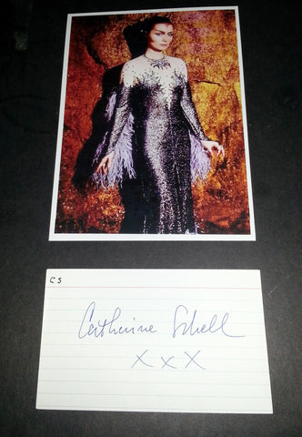 ACTRESS CATHERINE SCHELL HAND SIGNED CARD AND NICE 5X7" PRINT