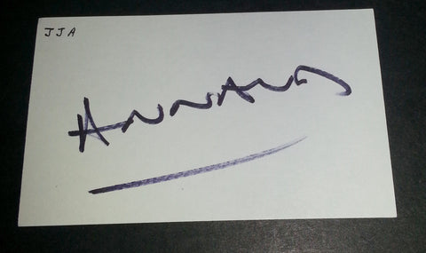 FAMOUS FRENCH DIRECTOR JEAN-JACQUES ANNAUD HAND SIGNED INDEX CARD "QUEST FOR FIRE"