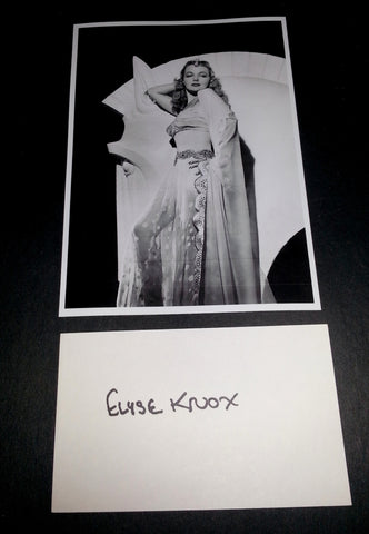 ACTRESS ELYSE KNOX HAND SIGNED CARD AND NICE 5X7" SEXY PRINT