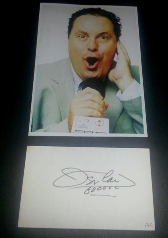 "GOAAAAL" SPORTSCASTER ANDRES CANTOR HAND SIGNED CARD AND NICE 5X7" PRINT
