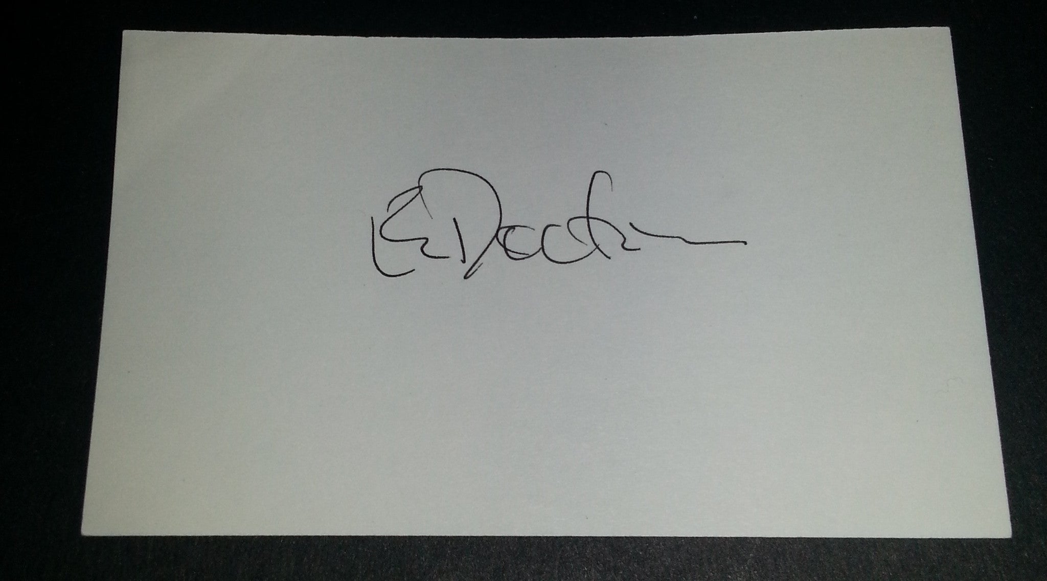 AUTHOR E. .L. DOCTOROW HAND SIGNED INDEX CARD