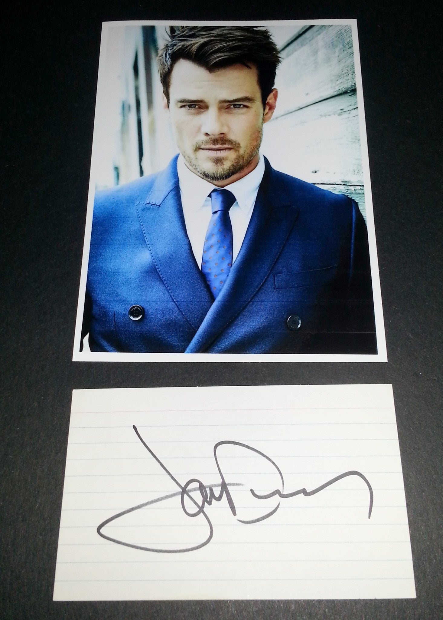 ACTOR JOSH DUHAMEL HAND SIGNED CARD AND NICE 5X7" PRINT