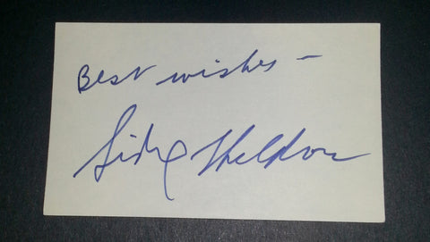 AUTHOR TV PRODUCER SIDNEY SHELDON HAND SIGNED INDEX CARD D.2007