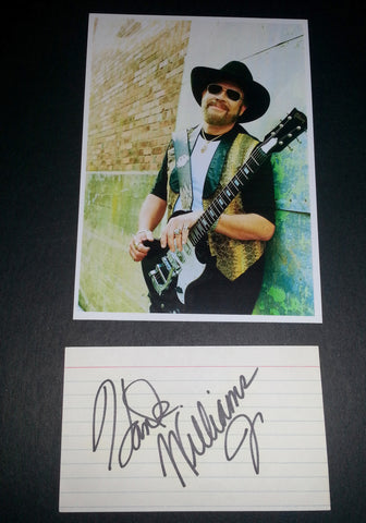 HANK WILLIAMS JR. HAND SIGNED INDEX CARD AND NICE 5X7" PRINT