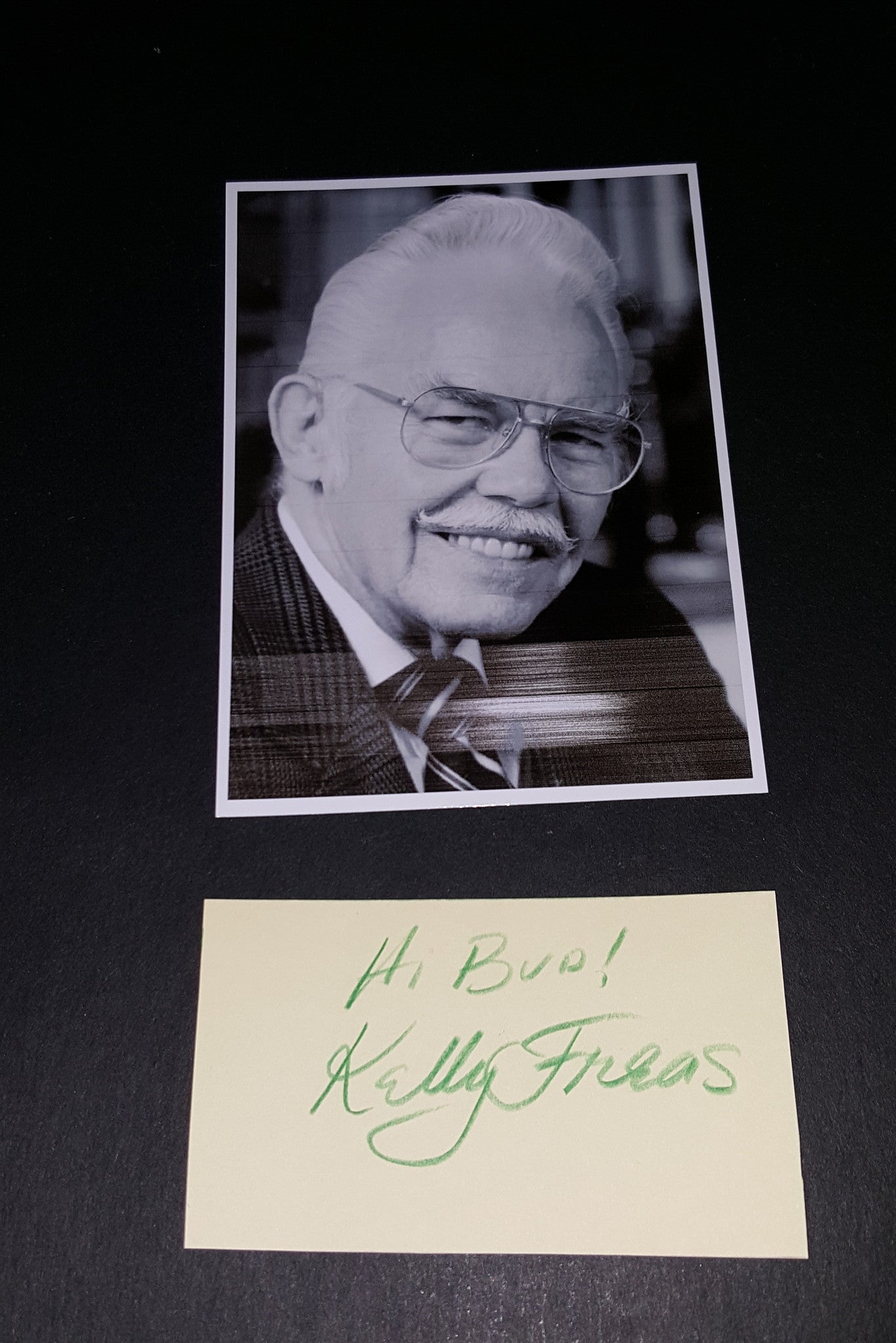 LEGENDARY SCIENCE FICTION ARTIST KELLY FREAS HAND SIGNED CARD AND NICE 5X7" PRINT D.2005