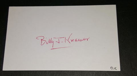 POP SINGER BILLY J KRAMER HAND SIGNED CARD "DO YOU WANNA KNOW A SECRET"