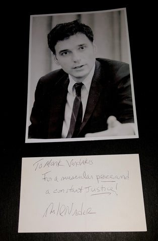 ACTIVIST & POLITICIAN RALPH NADER HAND SIGNED CARD AND NICE 5X7" PRINT