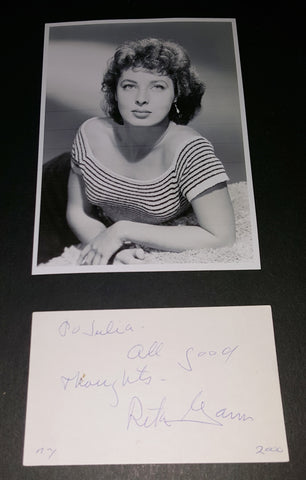 ACTRESS RITA GAM HAND SIGNED CARD AND NICE 5X7" PRINT