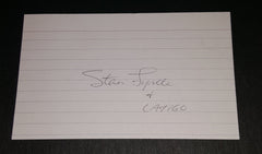 WESTERN COMIC BOOK ARTIST STAN LYNDE HAND SIGNED CARD AND NICE 5X7" PRINT D.2013