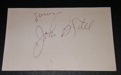 CHARACTER ACTOR JOHN LITEL HAND SIGNED CARD AND NICE 5X7" PRINT D.1972