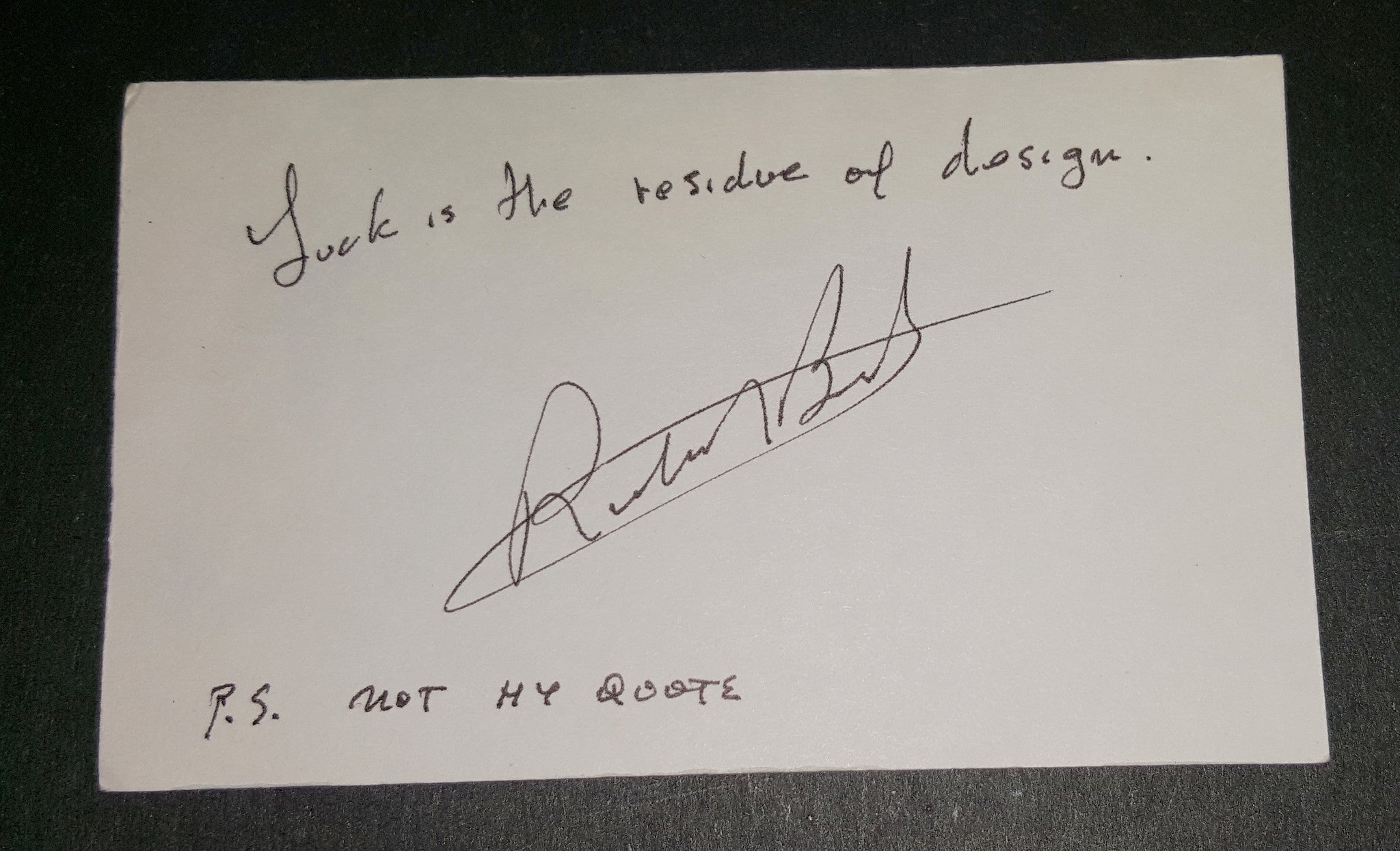 FILM COMPOSER RICHARD BAND HAND SIGNED INDEX CARD