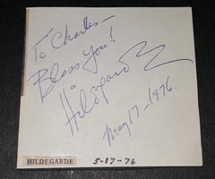 CABARET SINGER HILDEGARDE HAND SIGNED SMALL CARD AND NICE 5X7" PRINT D.2005