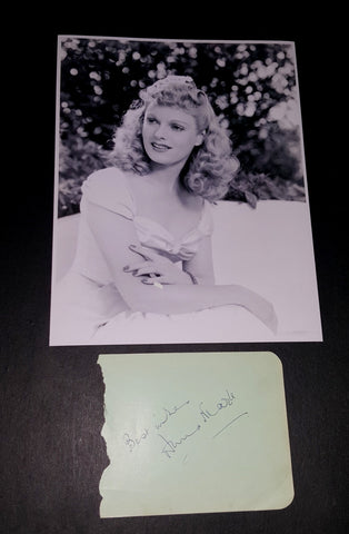 ACTRESS ANNA NEAGLE HAND SIGNED PAGE AND NICE 8X11" PRINT D.1986