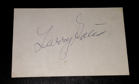 CHARACTER ACTOR LARRY GATES HAND SIGNED INDEX CARD D.1996