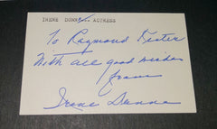 ACTRESS IRENE DUNNE HAND SIGNED CARD AND NICE PRINT D.1990