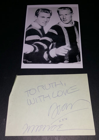 SINGER DEAN TORRENCE (JAN & DEAN) HAND SIGNED PAGE AND NICE 5X7" PRINT RARE FULL NAME SIGNATURE