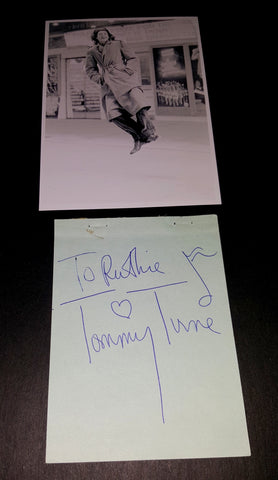 CHOREOGRAPHER DANCER TOMMY TUNE HAND SIGNED PAGE AND NICE 5X7" PRINT