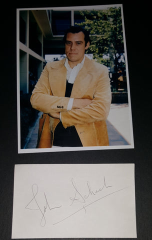 ACTOR JOHN SCHUCK HAND SIGNED INDEX CARD AND NICE 5X7' PRINT