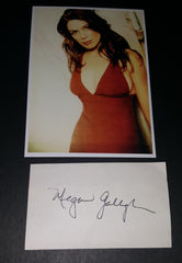 ACTRESS MEGAN GALLAGHER HAND SIGNED CARD AND NICE 5X7" PRINT