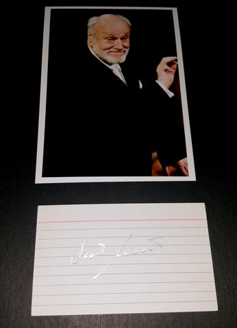 LEGENDARY CONDUCTOR KURT MASUR HAND SIGNED CARD AND NICE 5X7" PRINT RIP