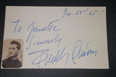 UNCOMMON GERMAN SINGING SENSATION FREDDY QUINN HAND SIGNED CARD AND NICE 5X7' PRINT