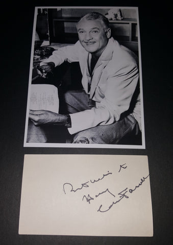 EARLY FILM STAR TURNED TV STAR CHARLES FARRELL HAND SIGNED CARD AND NICE 5X7' PRINT D.1990