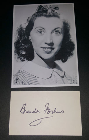 ACTRESS BRENDA FORBES HAND SIGNED CARD AND NICE 5X7" PRINT D.1996