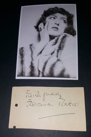 RARE EARLY HOLLYWOOD STARLET FLORENCE REED SIGNED PAGE AND NICE 5X7" PRINT D.1967