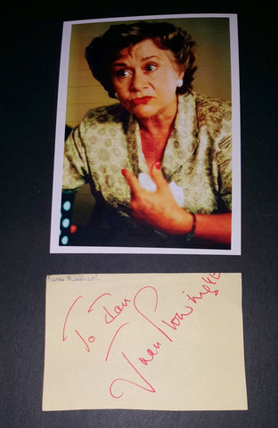 DAME JOAN PLOWRIGHT HAND SIGNED PAGE AND NICE 5X7' PRINT