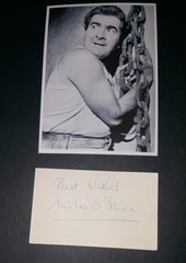 LONG TIME CHARACTER ACTOR MILO O'SHEA HAND SIGNED CARD AND NICE 5X7" PRINT D.2013