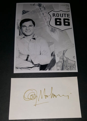 ACTOR GEORGE MAHARIS HAND SIGNED CARD & NICE 5X7"  ROUTE 66 PRINT