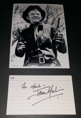 COWBOY ACTOR JAN MERLIN HAND SIGNED CARD AND NICE 5X7" PRINT