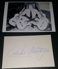 FLAMENCO GUITARIST CARLOS MONTOYA HAND SIGNED CARD AND NICE 5X7" PRINT D.1993