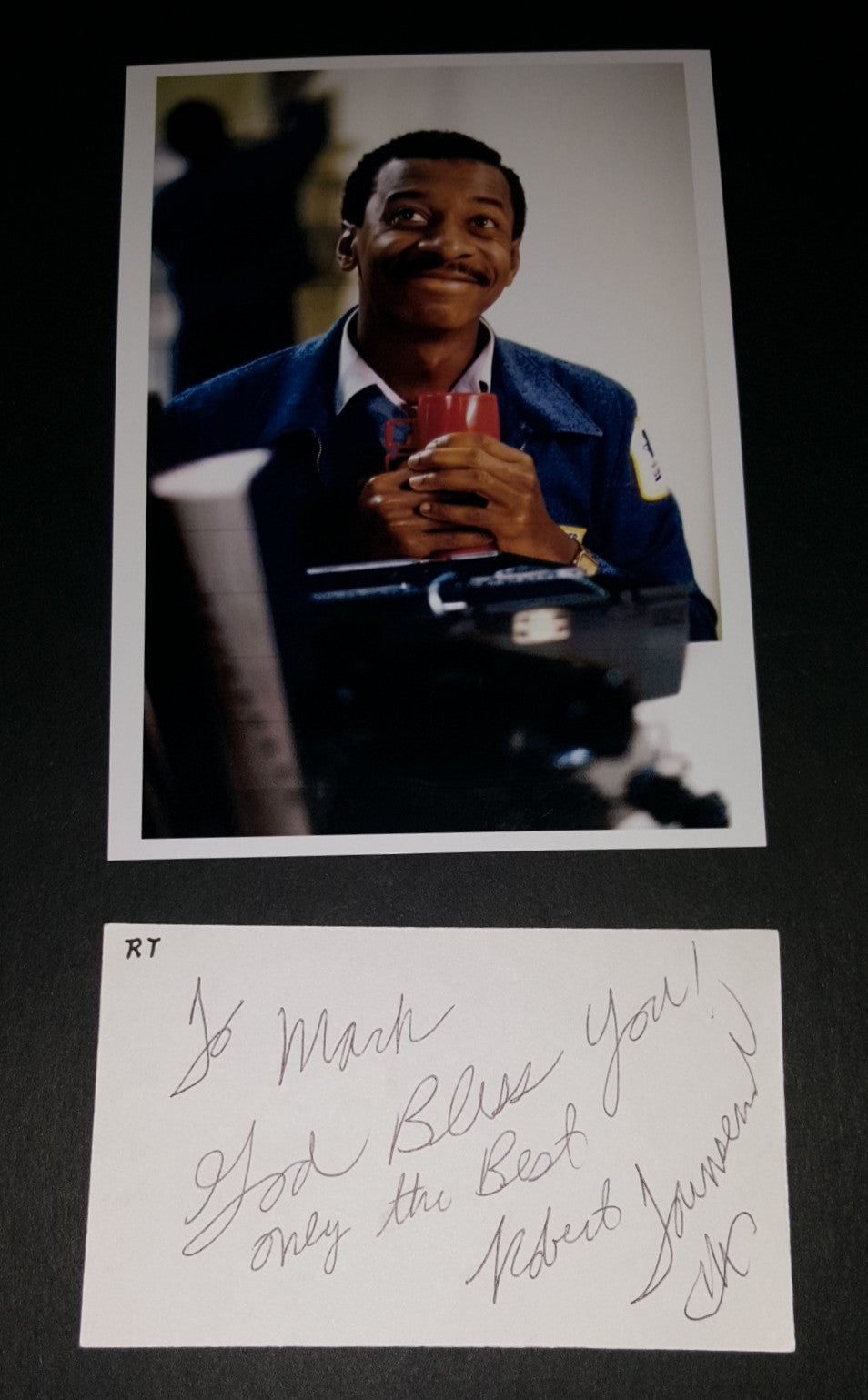 ACTOR COMEDIAN ROBERT TOWNSEND HAND SIGNED CARD AND NICE 5X7" PRINT