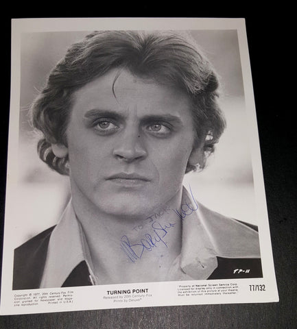 LEGENDARY DANCER AND ACTOR MIKHAIL BARYSHNIKOV HAND SIGNED 8X10" VINTAGE PHOTO (INSCRIPTION WAS BADLY ATTEMPTED TO BE REMOVED)