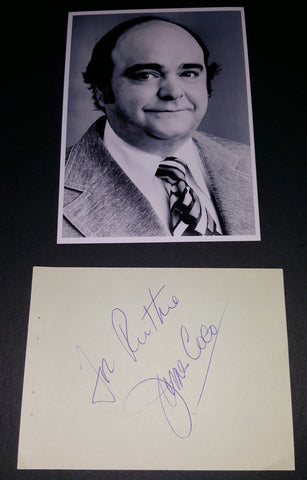 ACTOR JAMES COCO HAND SIGNED PAGE AND NICE 5X7" PRINT D.1987