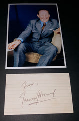 BRITISH ACTOR TREVOR HOWARD HAND SIGNED CARD AND NICE 5X7" PRINT D.1988