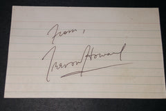 BRITISH ACTOR TREVOR HOWARD HAND SIGNED CARD AND NICE 5X7" PRINT D.1988