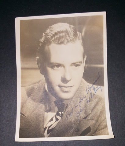 ACTOR JOHN WHITNEY HAND SIGNED 5X7" VINTAGE MATTE SEPIA PHOTO D.1985