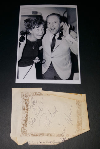 COMEDY TEAM PHIL FORD (d.2005) AND MIMI HINES HAND SIGNED VINTAGE PAGE AND NICE 5X7" PRINT