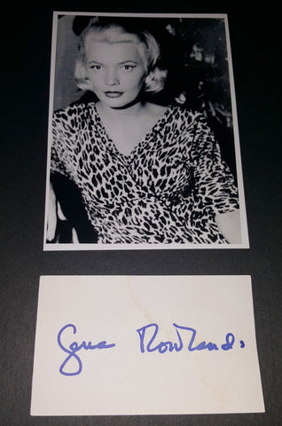 ACTRESS GENA ROWLANDS HAND SIGNED CARD AND NICE 5X7" PRINT