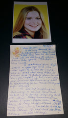 RARE 1977 HAND WRITTEN AND SIGNED LETTER MODEL ACTRESS JANET (JOHNSON) JULIAN AND NICE 5X7' PRINT GREAT CONTENT