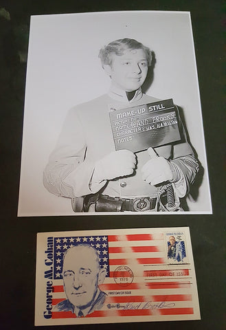 ACTOR RAND BROOKS HAND SIGNED GEORGE M. COHAN FDC & NICE "GONE WITH THE WIND" PRINT D.2003