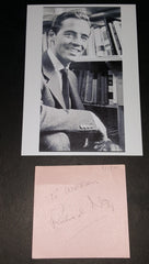 ACTOR RICHARD NEY HAND SIGNED PAGE AND NICE 5X7" PRINT D.2004