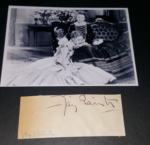 VETERAN CHARACTER ACTRESS FAY BAINTER HAND SIGNED CUT AND NICE 5X7" PRINT W/ BETTE DAVIS D.1968