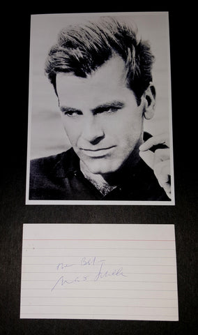 ACTOR MAXIMILLIAN SCHELL HAND SIGNED CARD AND NICE 5X7" PRINT D.2014