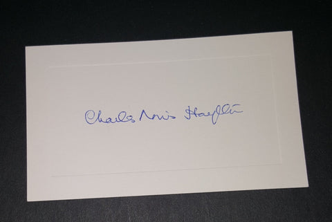 RARE THEATRE LEGEND CHARLES NORRIS HOUGHTON HAND SIGNED INDEX CARD D.2001