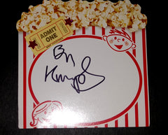 ACTOR BEN KINGLSLEY HAND SIGNED POPCORN BOX CUTOUT AND NICE 5X7" "GANDHI" PRINT