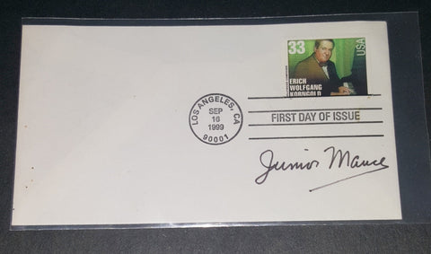 JAZZ GREAT JUNIOR MANCE HAND SIGNED FIRST DAY COVER FDC