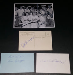 LEGENDARY BASEBALL BROTHER JOE VINCE AND DOM DIMAGGIO AUTOGRAPHS AND NICE 5X7" PRINT